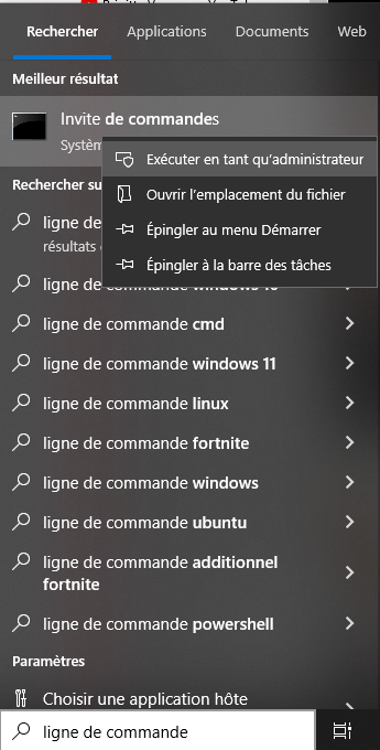 Accéder à l'invite de commande de Windows